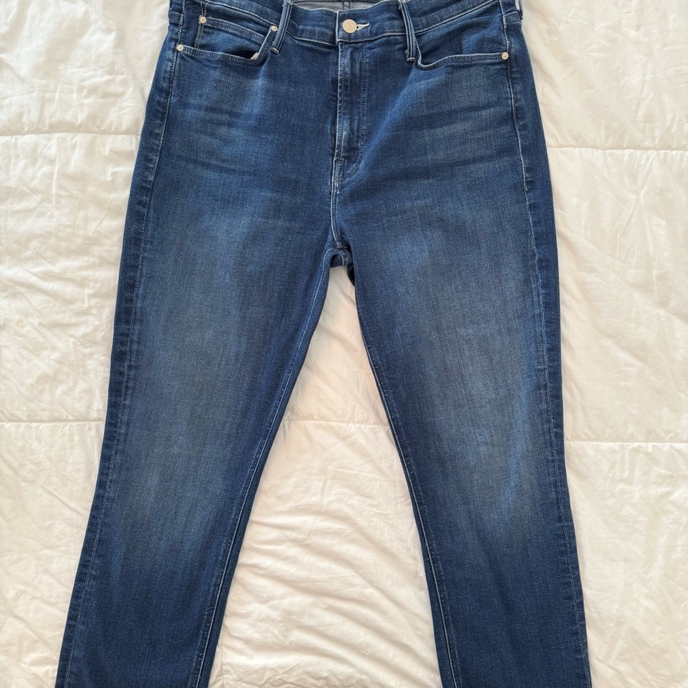 MOTHER Mid Rise Dazzler Ankle Fray